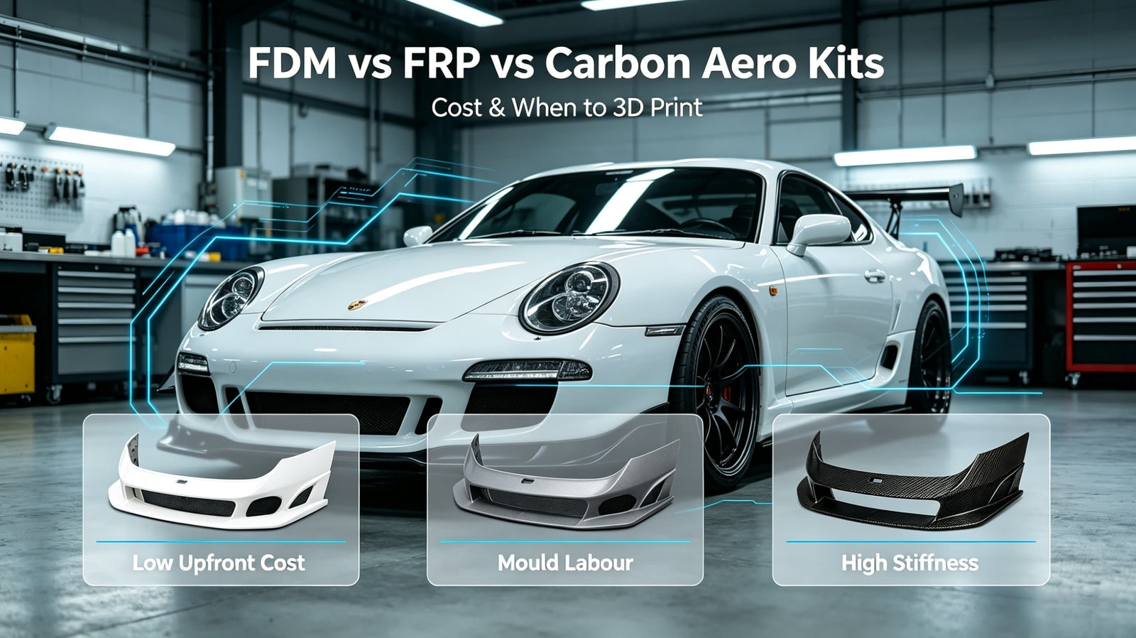 FDM vs FRP vs Carbon Aero Kits: Cost & When to 3D Print